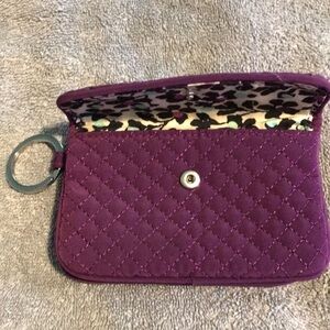 Vera Bradley purple quilted ID Coin and Key purse